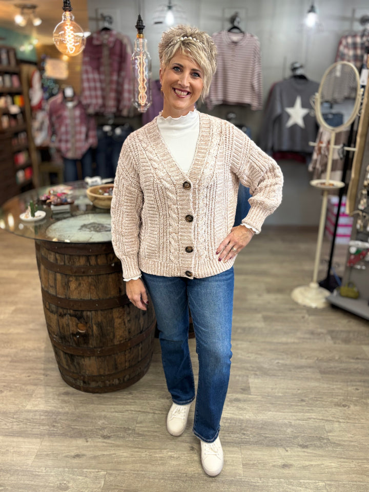 Sweet Snuggles Cable Knit Cardigan-Tops-So Me-Evergreen Boutique, Women’s Fashion Boutique in Santa Claus, Indiana