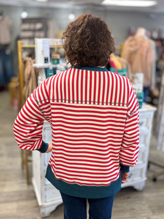 Red Handed Striped Top