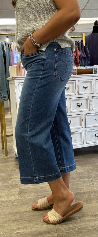 Judy Blue Perfect Day Wide Leg Crop Jeans