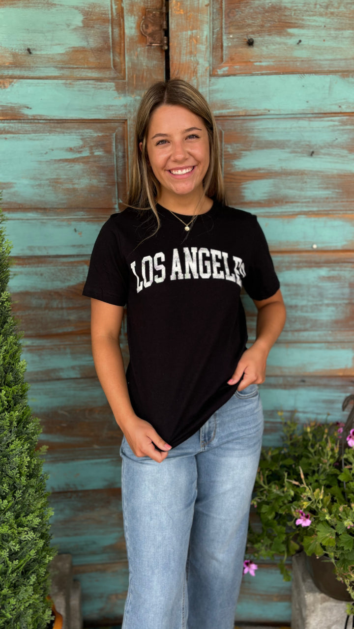 Los Angeles Graphic T-Shirt-Short Sleeves-Oat Collective-Evergreen Boutique, Women’s Fashion Boutique in Santa Claus, Indiana