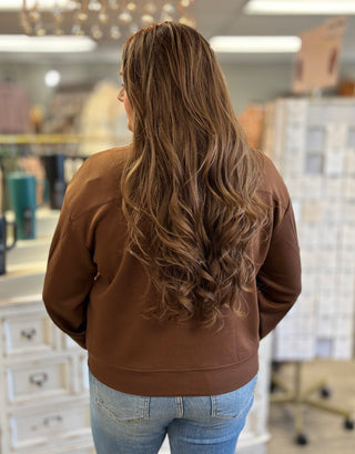 Hit Replay Half Zip Scuba Pullover by Zenana-Tops-Zenana-Evergreen Boutique, Women’s Fashion Boutique in Santa Claus, Indiana