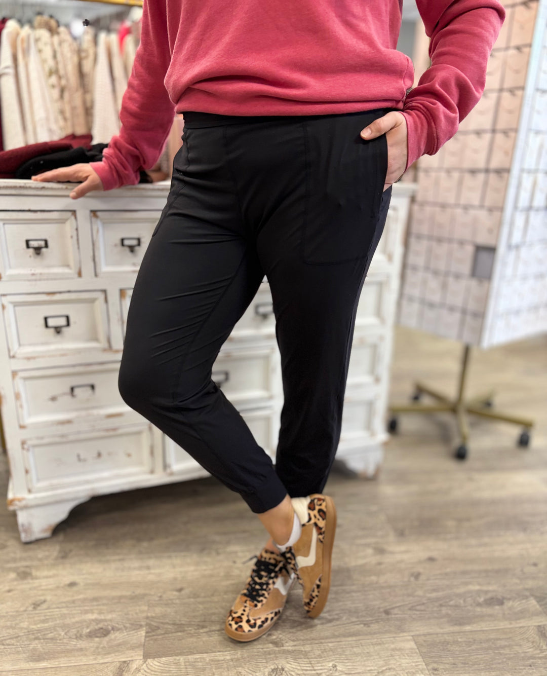 Twist & Shout High Waist Joggers-Joggers-Rae Mode-Evergreen Boutique, Women’s Fashion Boutique in Santa Claus, Indiana