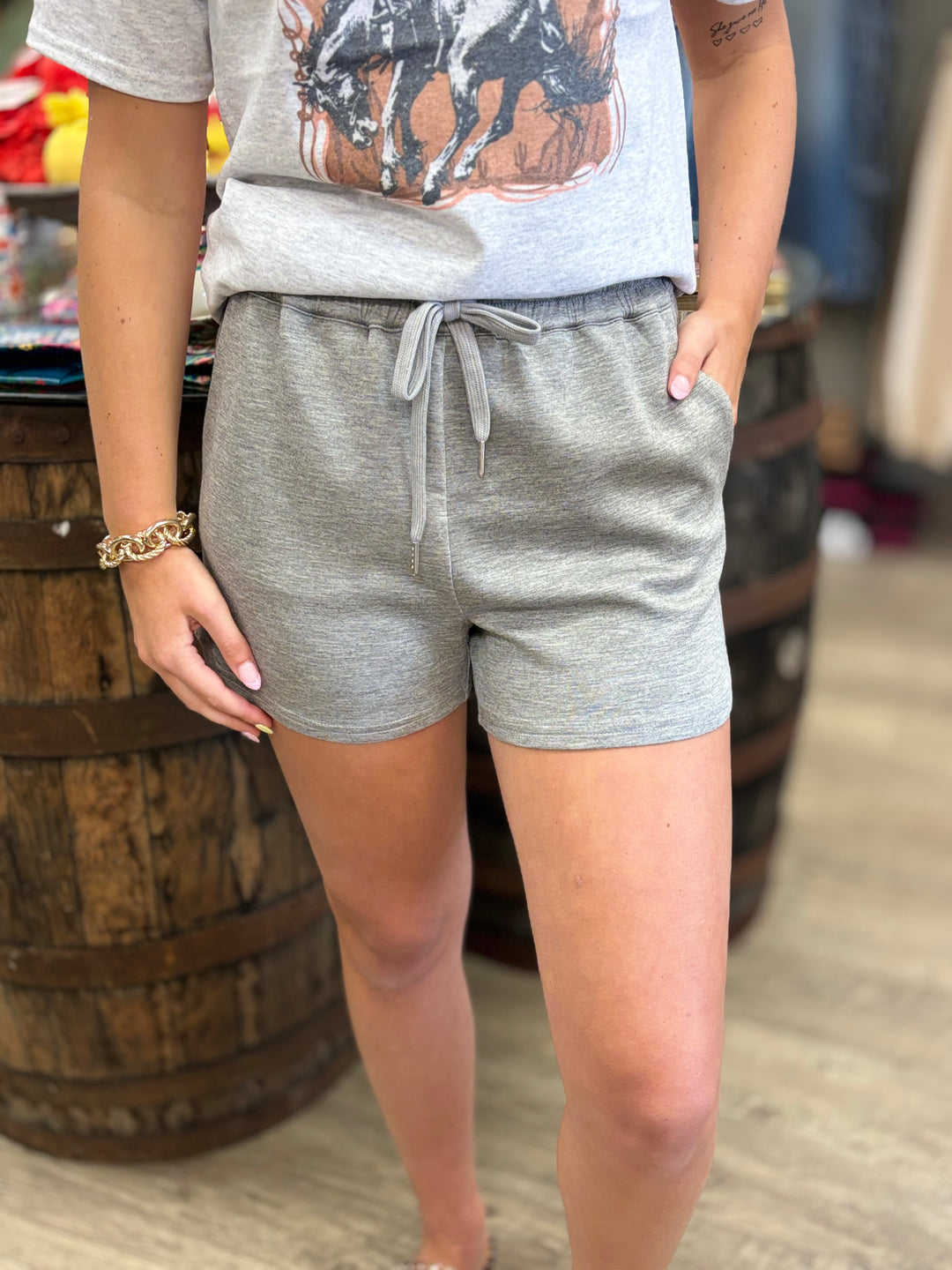 The Lola Soft Terry Shorts-Shorts-Staccato-Evergreen Boutique, Women’s Fashion Boutique in Santa Claus, Indiana