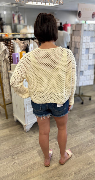 The Crochet Knit Henley Sweater