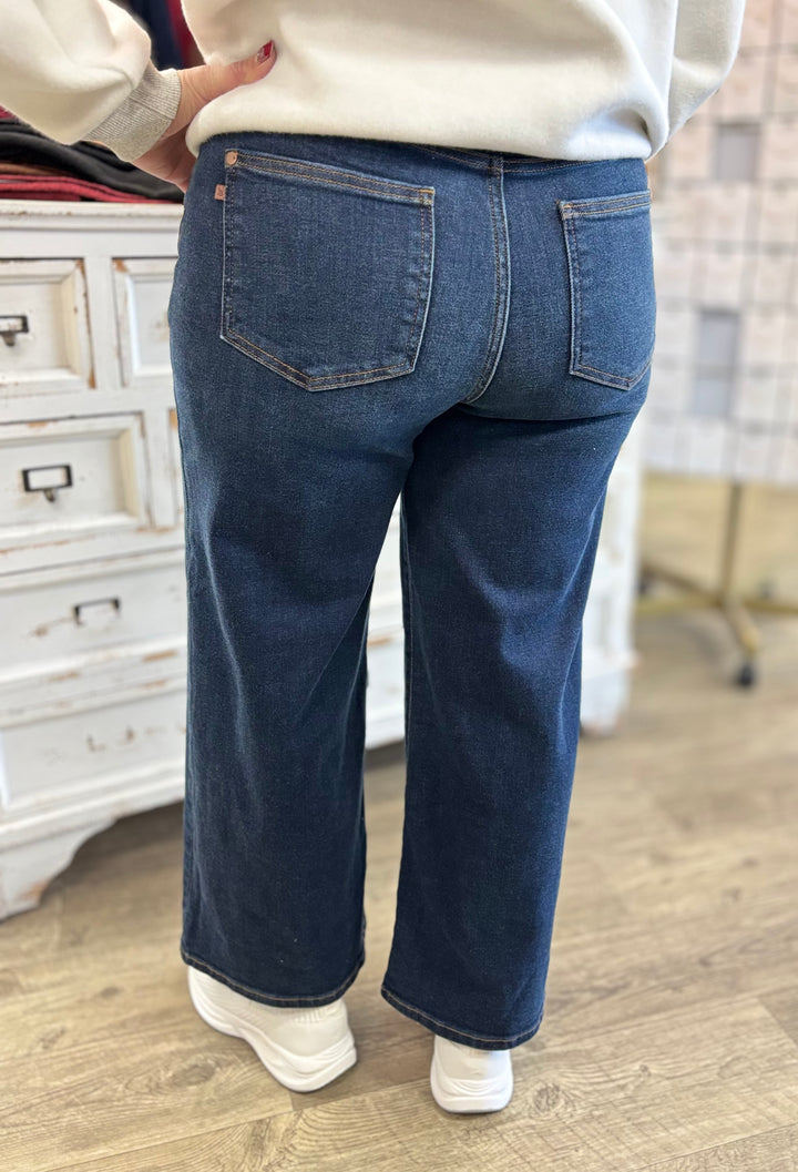 Judy Blue Short and Sweet Ankle Wide Leg Jeans