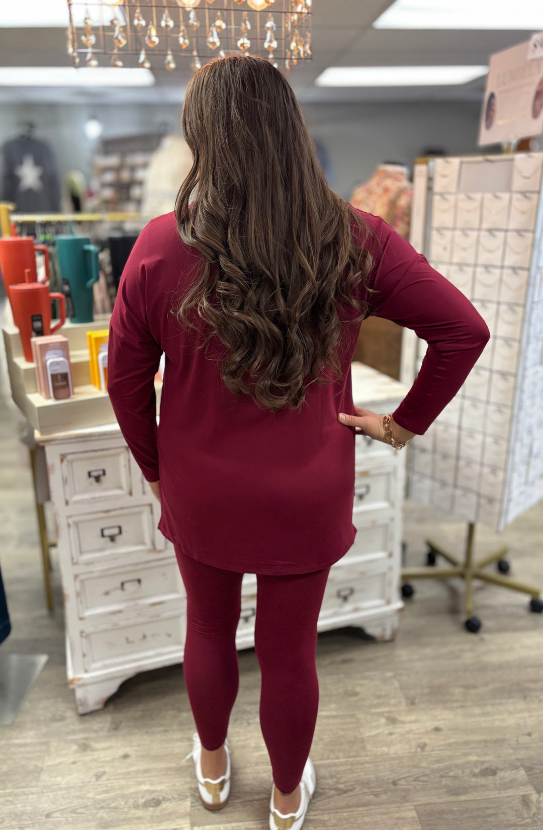 The Coffee Run Microfiber Lounge Set-Tops-Zenana-Evergreen Boutique, Women’s Fashion Boutique in Santa Claus, Indiana