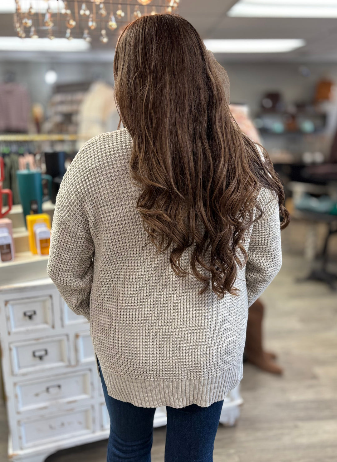 Isabella Waffle Knit Cardigan-Cardigans-Zenana-Evergreen Boutique, Women’s Fashion Boutique in Santa Claus, Indiana