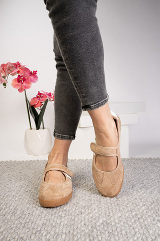 Corky's Camel Faux Suede Calm  Down Sneakers