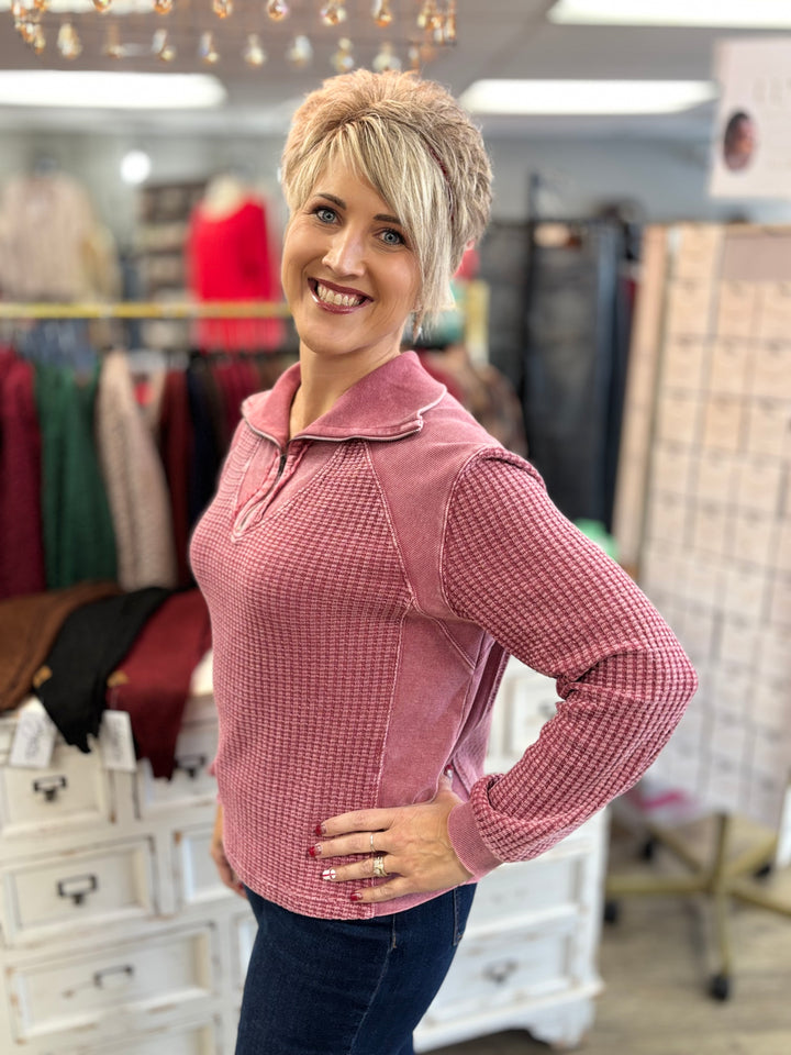 Mixed Signals Half Zip Top