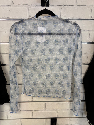 Lace Floral Print Mesh Top