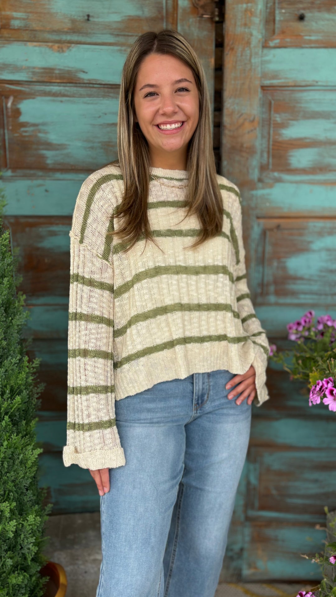 Danica Flared Sweater-Long Sleeves-Doe and Rae-Evergreen Boutique, Women’s Fashion Boutique in Santa Claus, Indiana