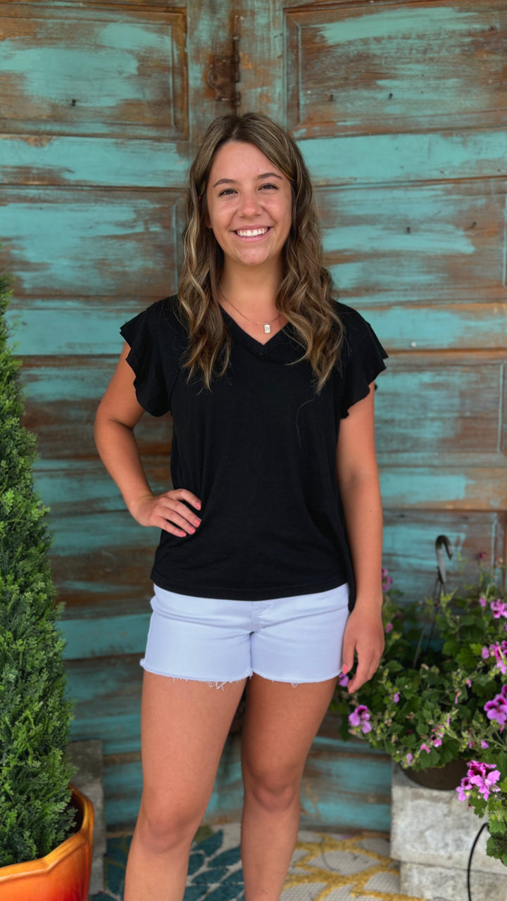 Better Than Basic V Neck Tee-Short Sleeves-POL-Evergreen Boutique, Women’s Fashion Boutique in Santa Claus, Indiana