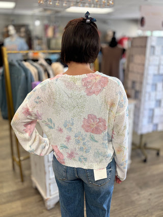 Romantic Feminine Floral Button Cardigan by POL