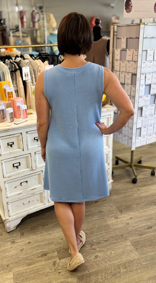 Blue Mood Ribbed Dress
