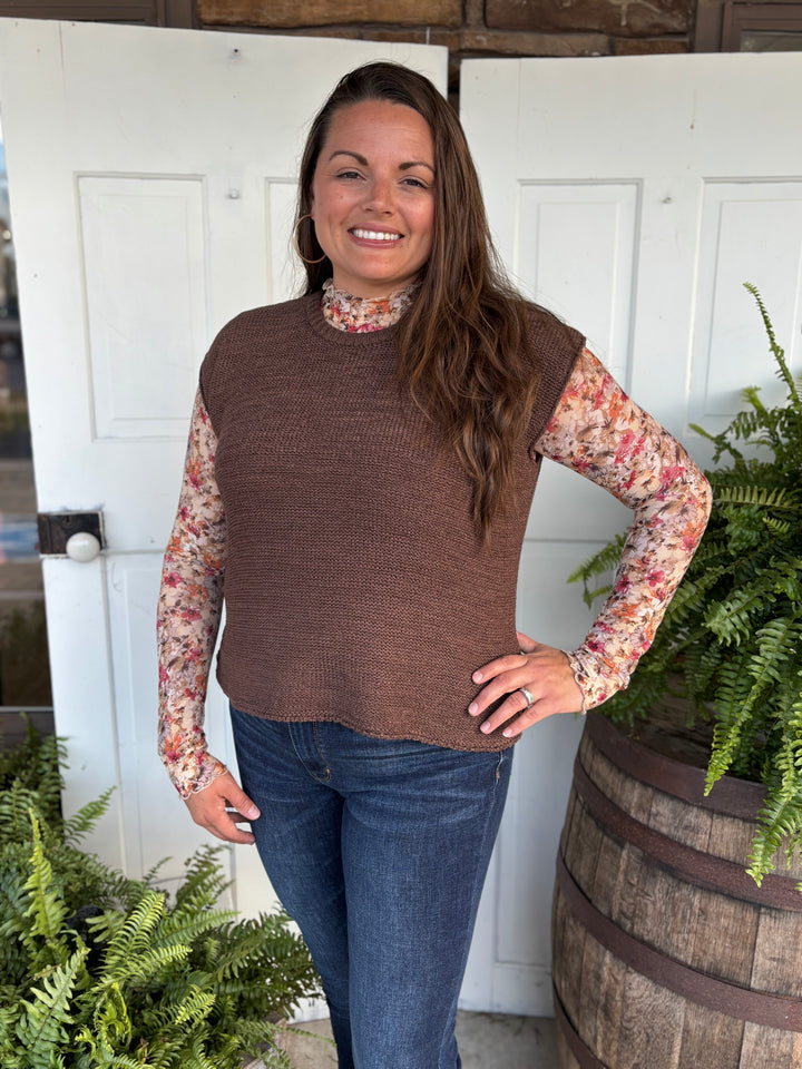 Petal To The Metal Mesh Floral Top-Tops-Hem & Thread-Evergreen Boutique, Women’s Fashion Boutique in Santa Claus, Indiana