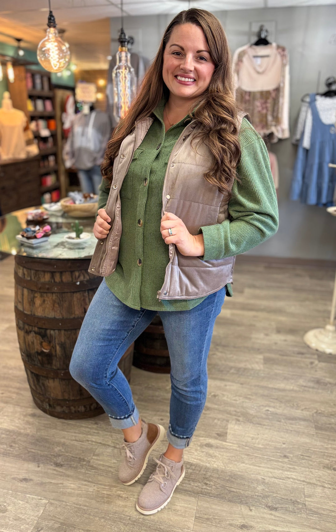 The Hangout Ribbed Shacket-Tops-Timing-Evergreen Boutique, Women’s Fashion Boutique in Santa Claus, Indiana