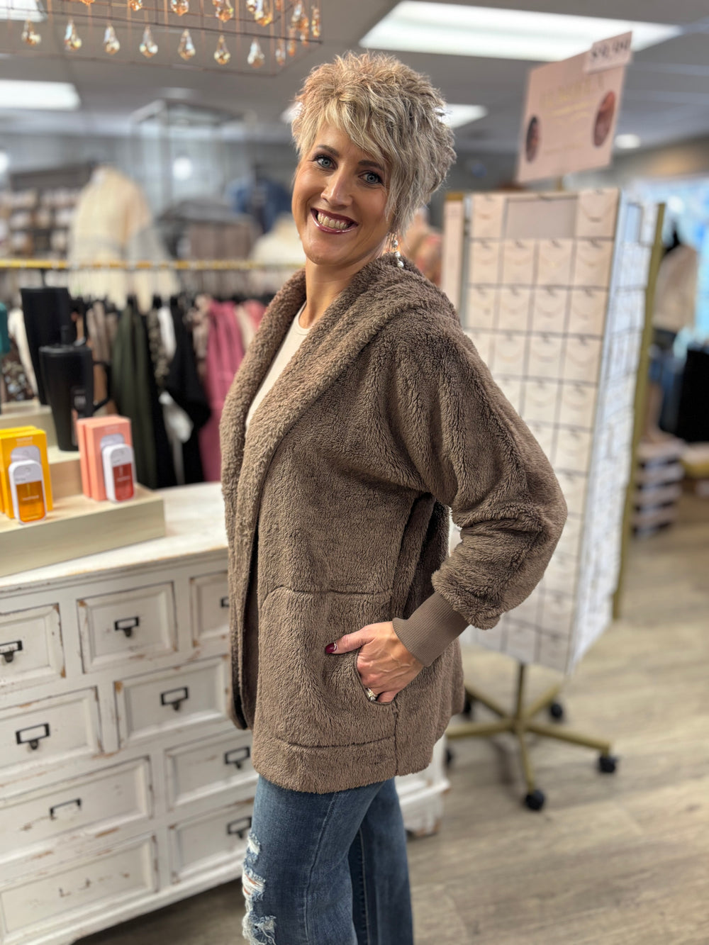 The Big Cozy One Sherpa Jacket-Jackets-Zenana-Evergreen Boutique, Women’s Fashion Boutique in Santa Claus, Indiana