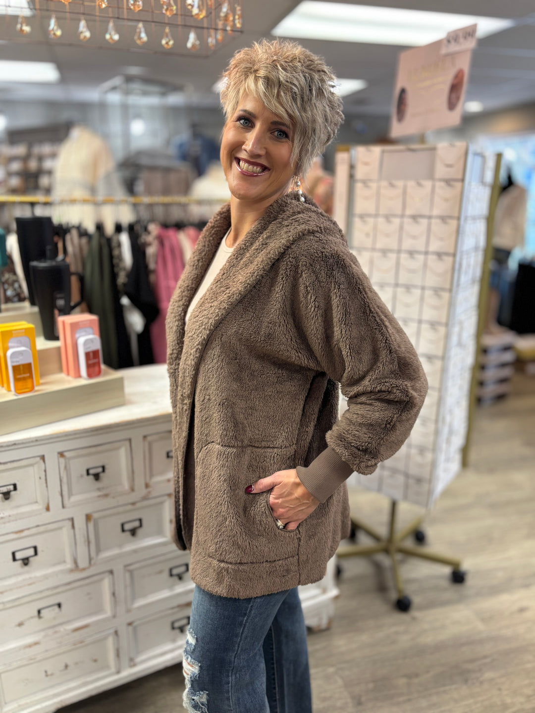 The Big Cozy One Sherpa Jacket-Jackets-Zenana-Evergreen Boutique, Women’s Fashion Boutique in Santa Claus, Indiana