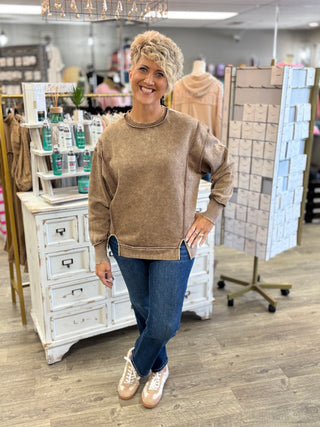 Out of Line Acid Wash Fleece Sweatshirt