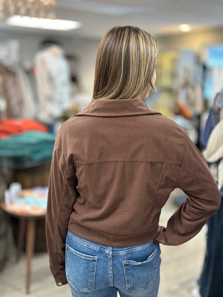 The Bennett Zip Up Corduroy Jacket-Jackets-Hyfve-Evergreen Boutique, Women’s Fashion Boutique in Santa Claus, Indiana