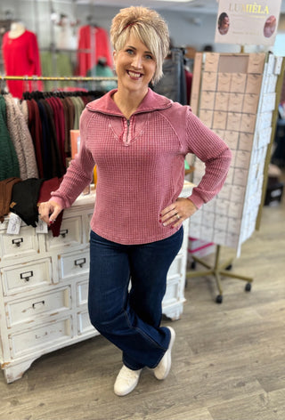 Mixed Signals Half Zip Top