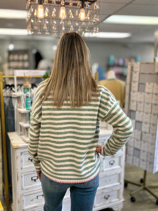 Pop of Color Blanket Stitch Sweater