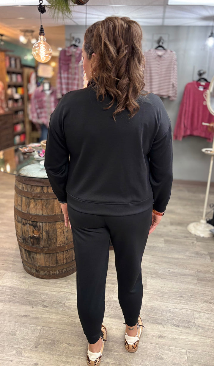 Zenana On Repeat Half Zip Scuba Pullover-Tops-Zenana-Evergreen Boutique, Women’s Fashion Boutique in Santa Claus, Indiana