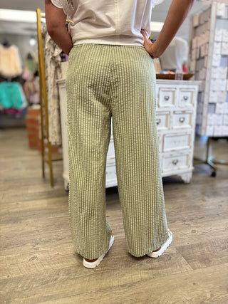 Olive Branch Striped Pants