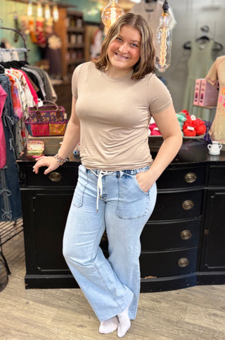 Soft Touch Basic Modal Tee-Tops-Rae Mode-Evergreen Boutique, Women’s Fashion Boutique in Santa Claus, Indiana