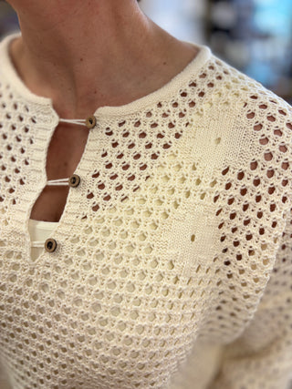 The Crochet Knit Henley Sweater