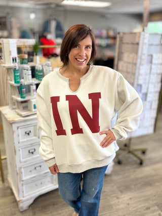 INDIANA/IN Reversible Varsity Sweatshirt