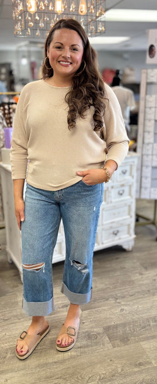 The Clean Line Top — Taupe