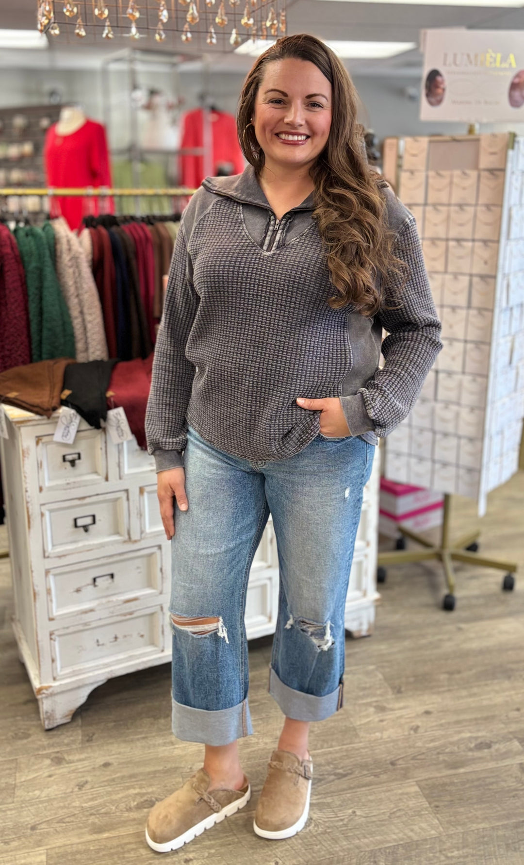 Mixed Signals Half Zip Top