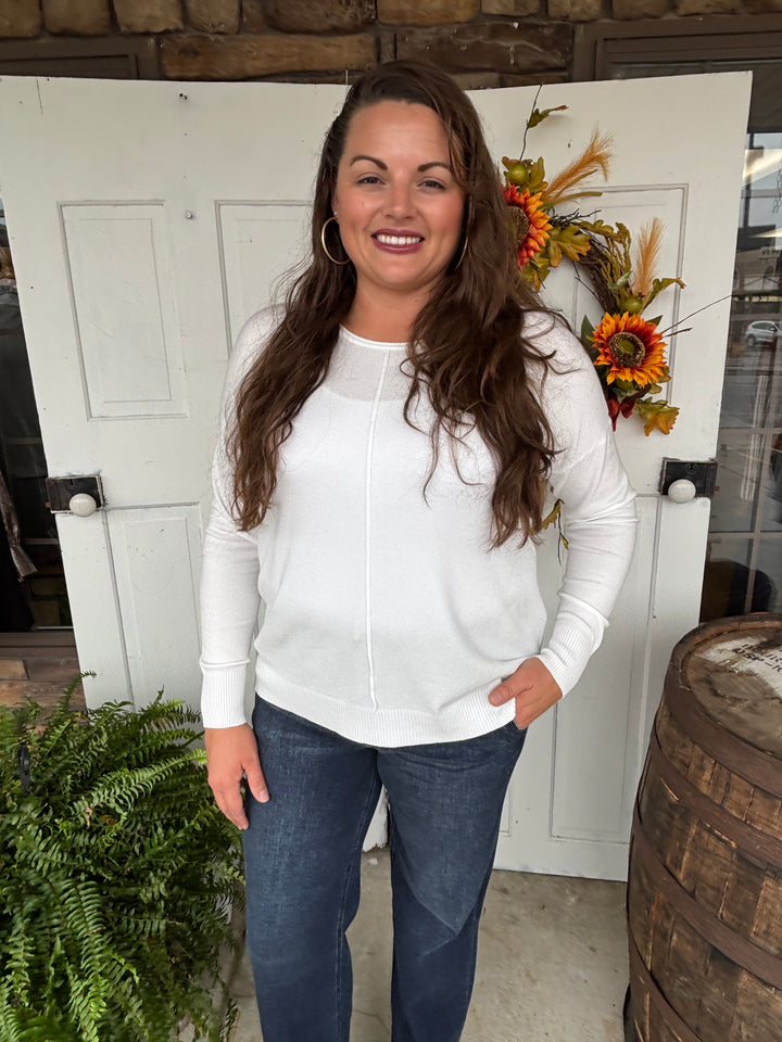 The Kennsington Front Seam Sweater-Tops-Zenana-Evergreen Boutique, Women’s Fashion Boutique in Santa Claus, Indiana