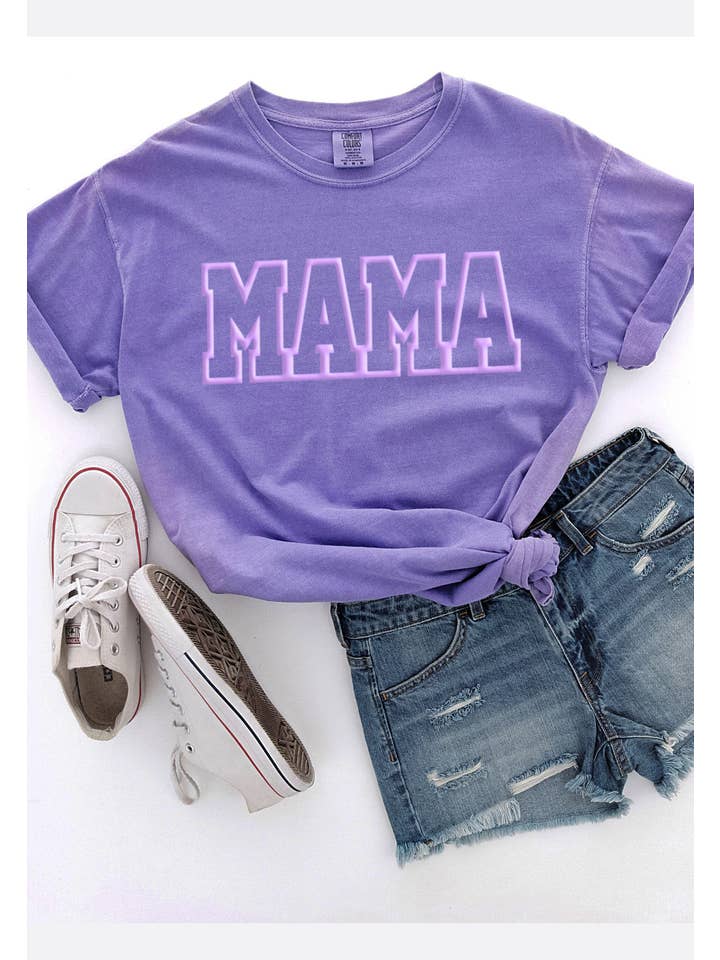 Mama Puff Tee-Short Sleeves-Southern Bliss Co.-Evergreen Boutique, Women’s Fashion Boutique in Santa Claus, Indiana