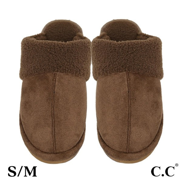 Faux Suede Sherpa Slippers-Slippers-Judson-Evergreen Boutique, Women’s Fashion Boutique in Santa Claus, Indiana