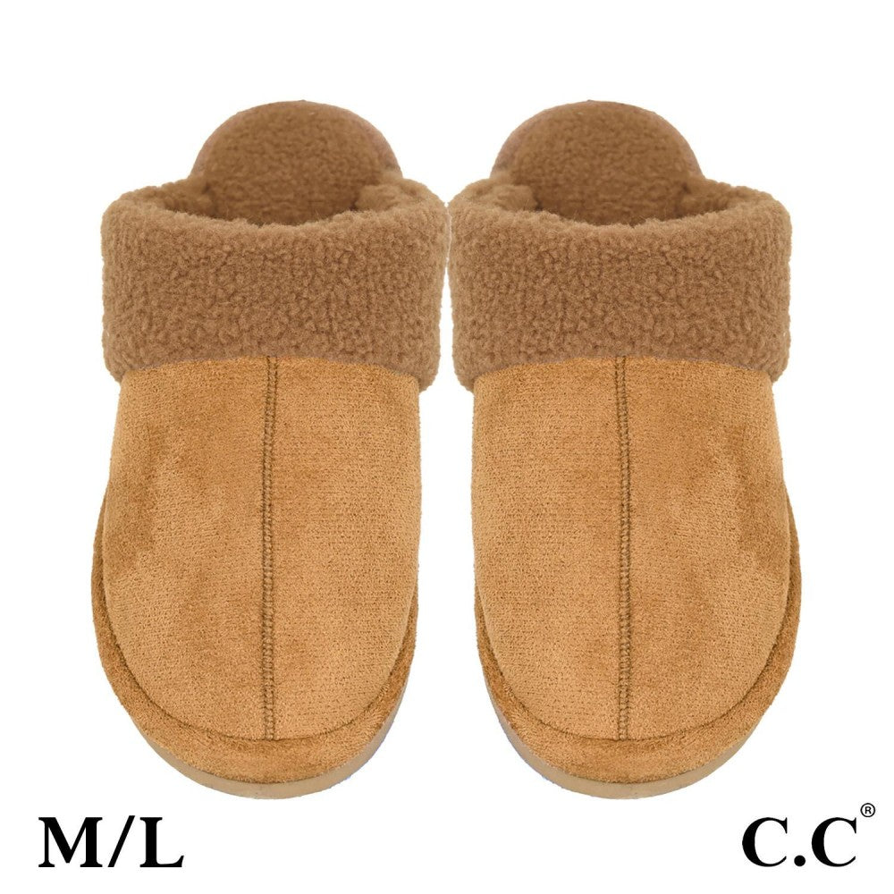 Faux Suede Sherpa Slippers-Slippers-Judson-Evergreen Boutique, Women’s Fashion Boutique in Santa Claus, Indiana