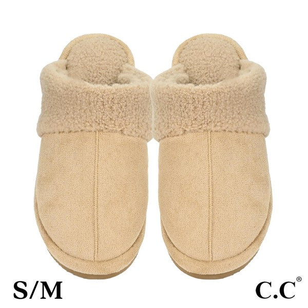 Faux Suede Sherpa Slippers-Slippers-Judson-Evergreen Boutique, Women’s Fashion Boutique in Santa Claus, Indiana