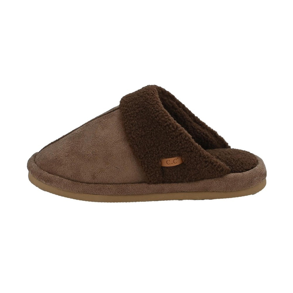 Faux Suede Sherpa Slippers-Slippers-Judson-Evergreen Boutique, Women’s Fashion Boutique in Santa Claus, Indiana