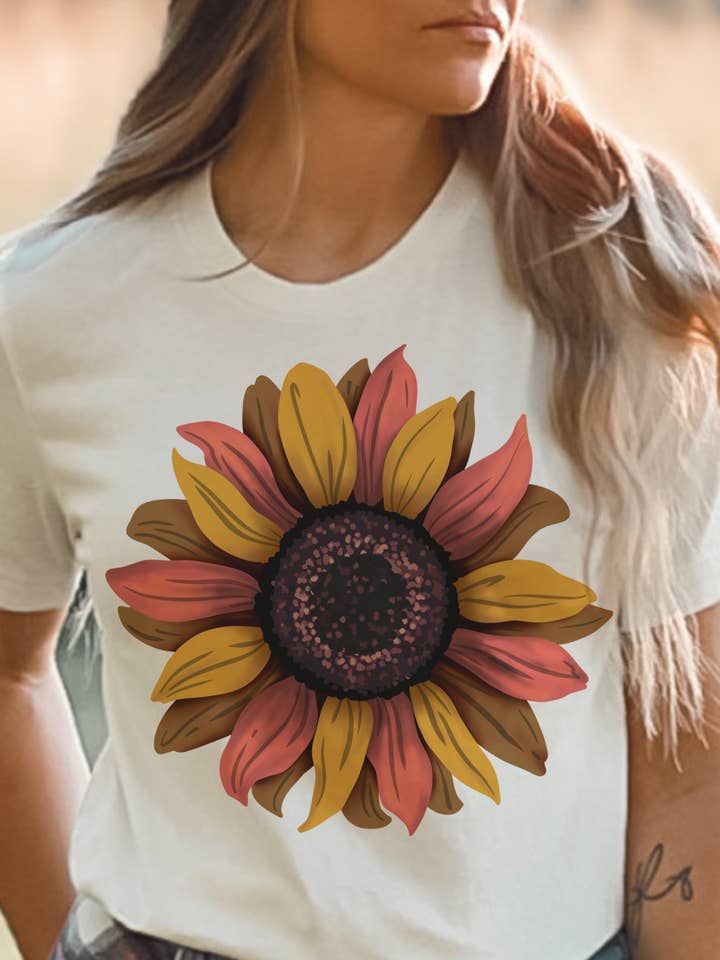 Fall Sunflower Tee-Graphic Tees-Partees by Party On!-Evergreen Boutique, Women’s Fashion Boutique in Santa Claus, Indiana