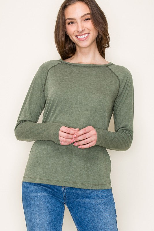 Jess Jersey Top-Long Sleeves-Staccato-Evergreen Boutique, Women’s Fashion Boutique in Santa Claus, Indiana