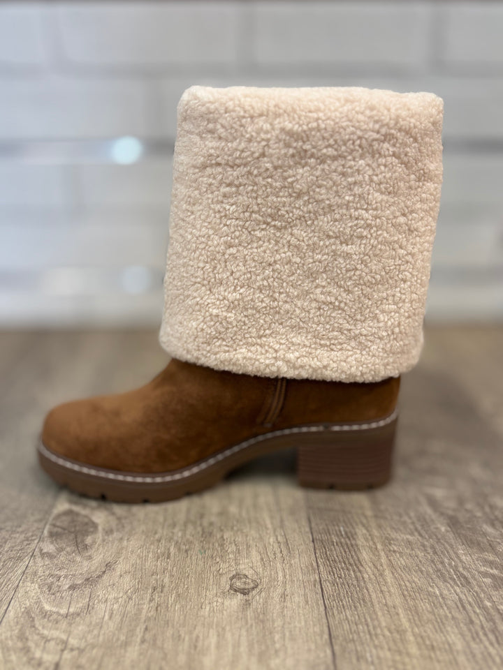Everlee-2 Faux Suede Boot in New Tan-Shoes-Olem Shoe-Evergreen Boutique, Women’s Fashion Boutique in Santa Claus, Indiana