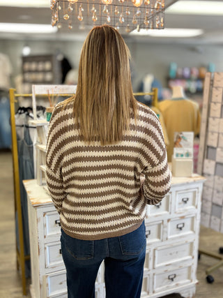 Sheer Instinct Striped Knit Sweater