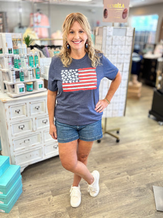Floral American Flag Graphic Tee