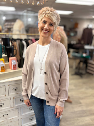 The Sunday Button Up Cardigan-Tops-Zenana-Evergreen Boutique, Women’s Fashion Boutique in Santa Claus, Indiana