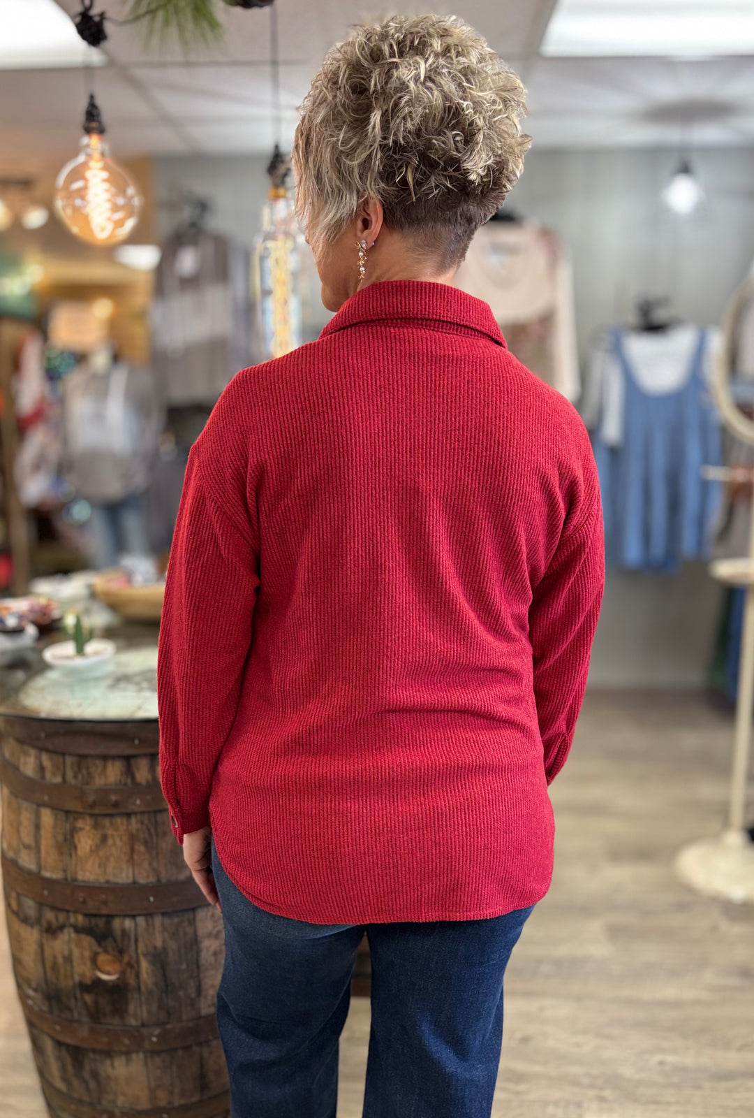 The Hangout Ribbed Shacket-Tops-Timing-Evergreen Boutique, Women’s Fashion Boutique in Santa Claus, Indiana