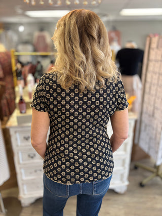 Eclipse Bloom Mesh Top-Tops-Hem & Thread-Evergreen Boutique, Women’s Fashion Boutique in Santa Claus, Indiana