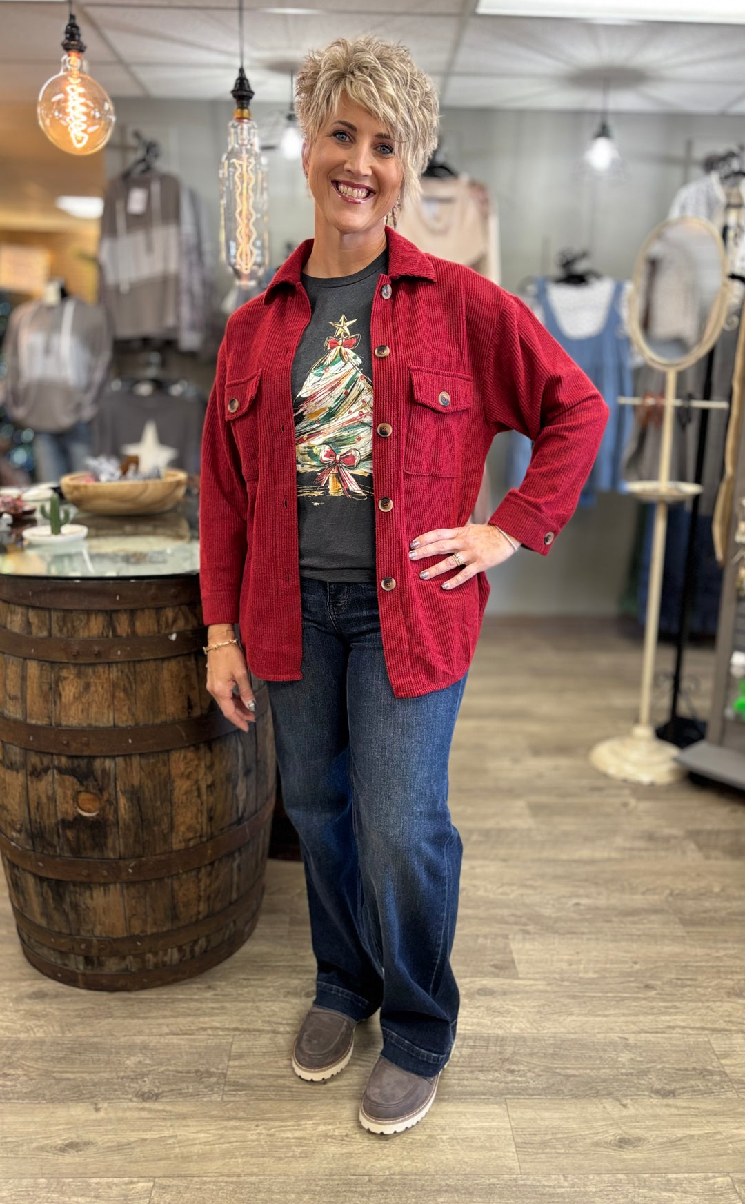 The Hangout Ribbed Shacket-Tops-Timing-Evergreen Boutique, Women’s Fashion Boutique in Santa Claus, Indiana