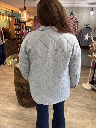 The Quilted Cloud Shacket-Tops-Hem & Thread-Evergreen Boutique, Women’s Fashion Boutique in Santa Claus, Indiana