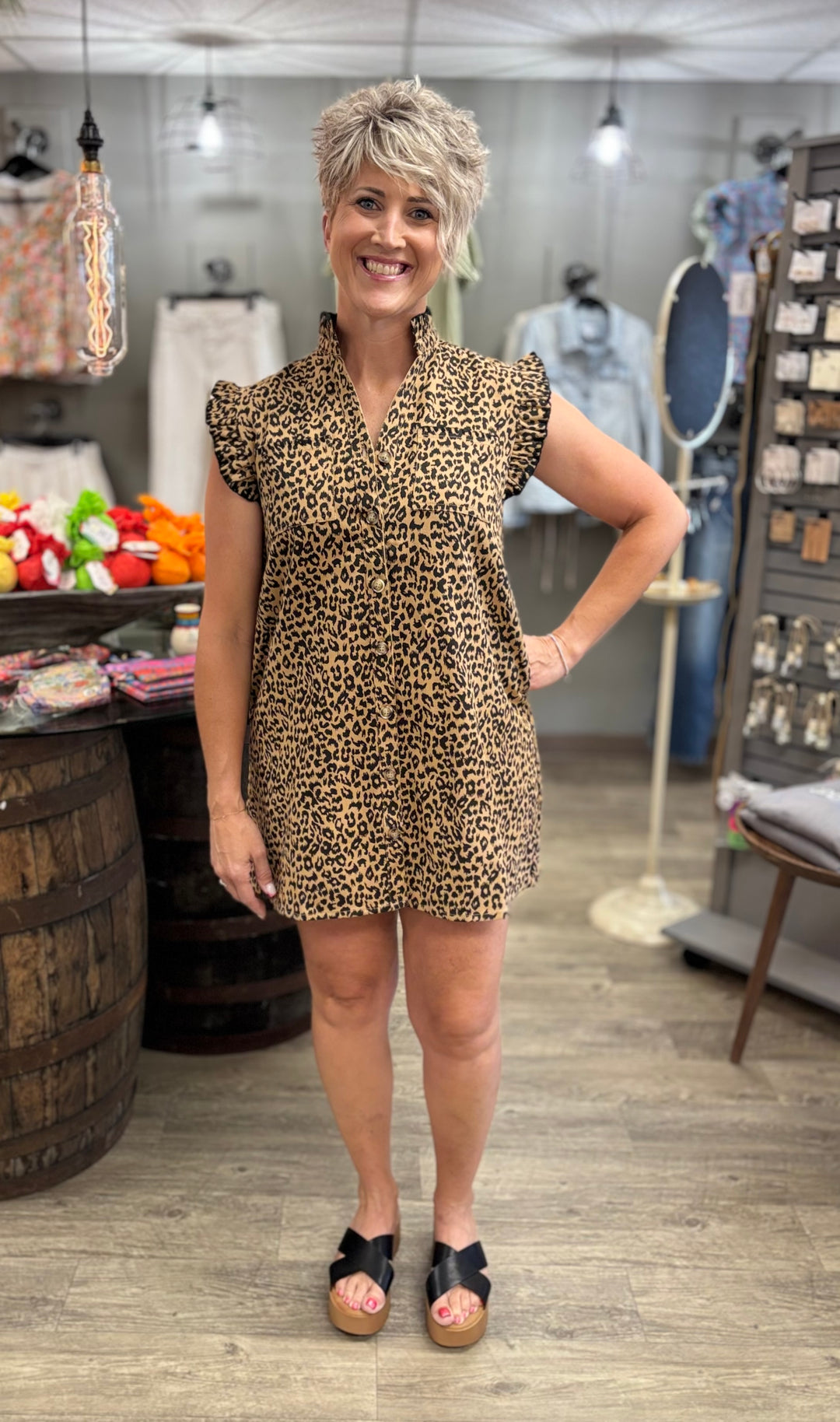 Wild Thing Leopard Print Dress-Dresses-GeeGee-Evergreen Boutique, Women’s Fashion Boutique in Santa Claus, Indiana